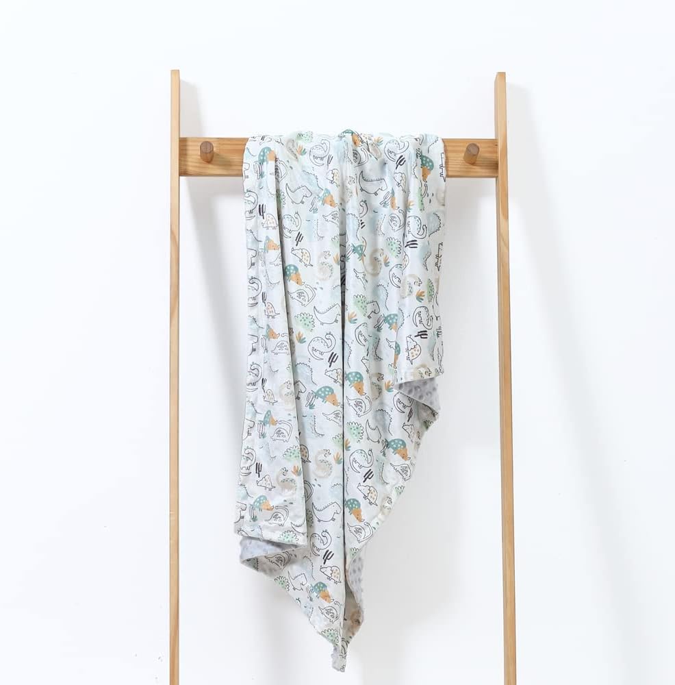 CREVENT Fuzzy Baby Blanket Dinosaur 30x40 Inches