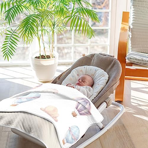 WELLDAY Baby Blanket - Hot Air Balloon Pattern Soft Breathable 30x40 Inch