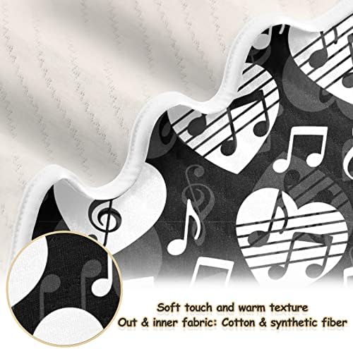 Love Music Notes Baby Blanket 30x40in Crib Stroller Blanket