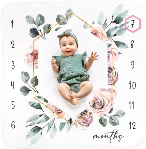 Calloo Baby Monthly Milestone Blanket for Girls 1