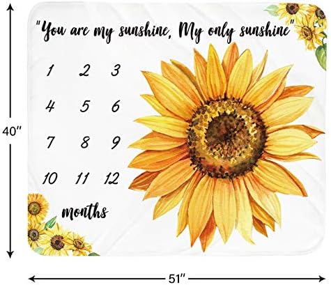 Tebaby Baby Monthly Milestone Blanket - Sunflower