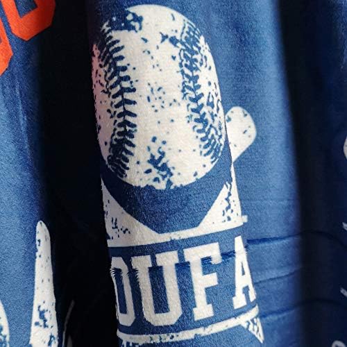 Nictimeid Baseball Blanket with Baby Name and Team Number Navy 30x40in