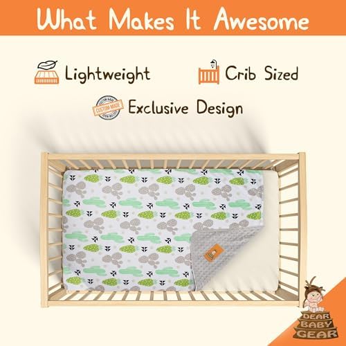 Dear Baby Gear Reversible Blanket - Soft 40x30 Cactus Dot