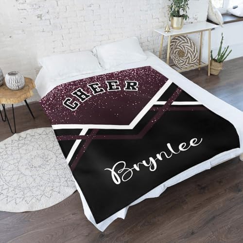 Custom Dark Red Baby Blanket with Name for Newborn 1