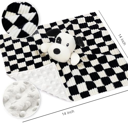 BEILIMU 14 Inch Baby Security Blanket with Minky Dot Fabric