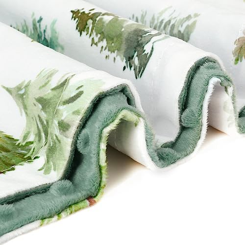 HOMRITAR Baby Blanket with Green Pine Tree Design
