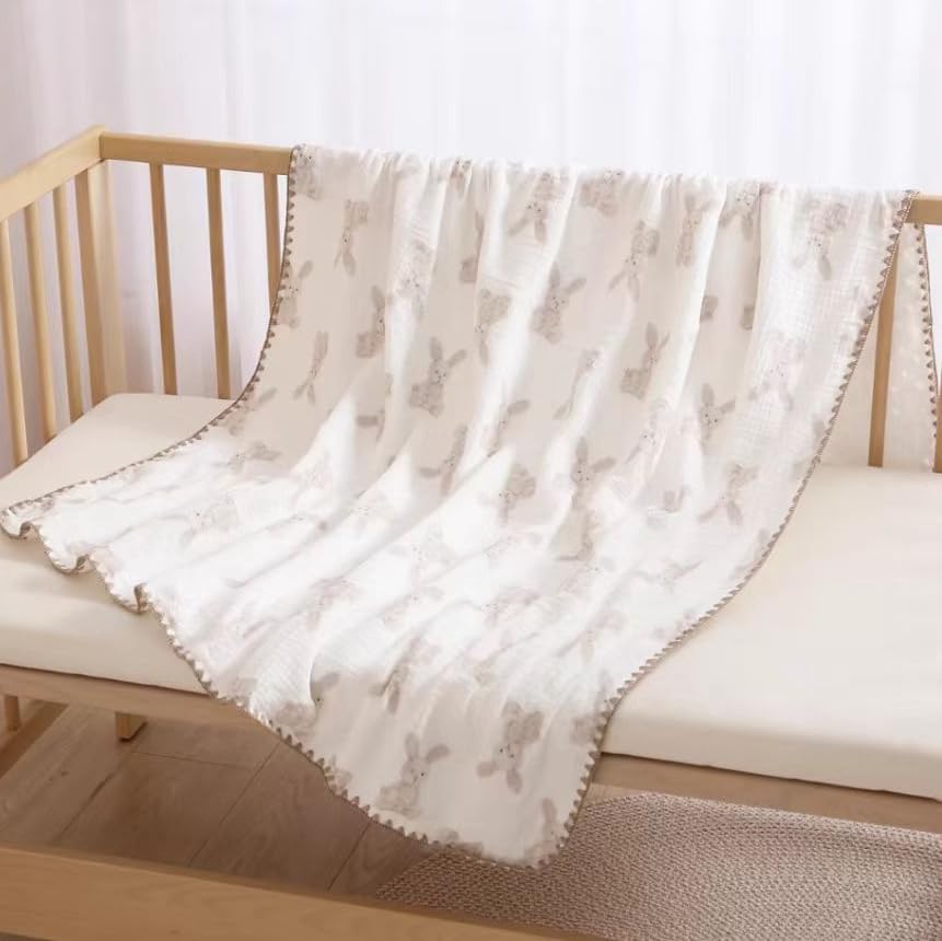 Gunnaicat 40x40 Baby Blanket Double Layer with Dotted Backing