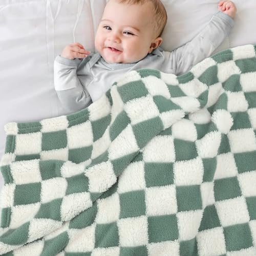 HOMRITAR Checkered Baby Blanket 30x40 Inch 1