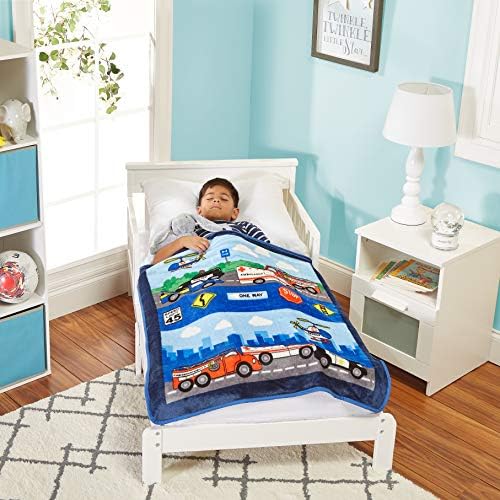 EVERYDAY KIDS Toddler Throw Blanket - Fire and Police Rescue Design