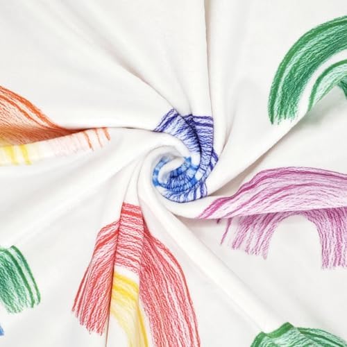 VivaCozy Baby Blanket Rainbow Crayon Yellow Double Layer 30x40 Inch