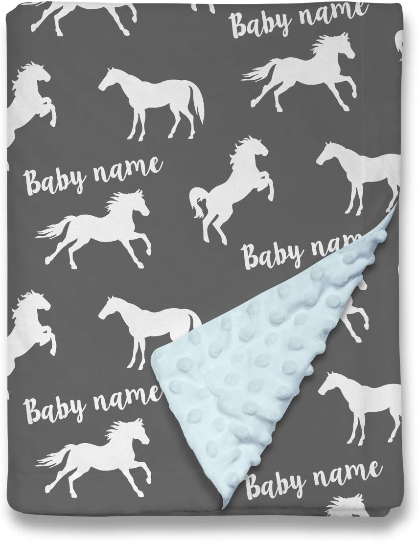Personalized Baby Blanket with Name - Soft Minky Dot Design