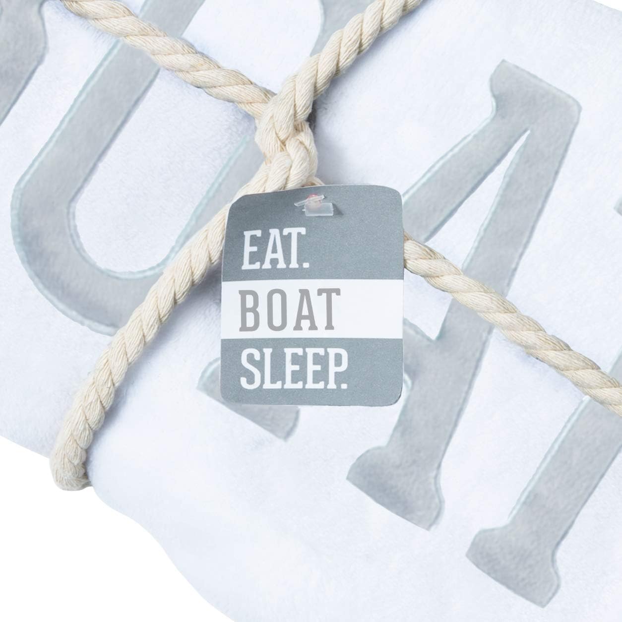 Eat Boat Sleep 30x40 Inch Striped Baby Blanket