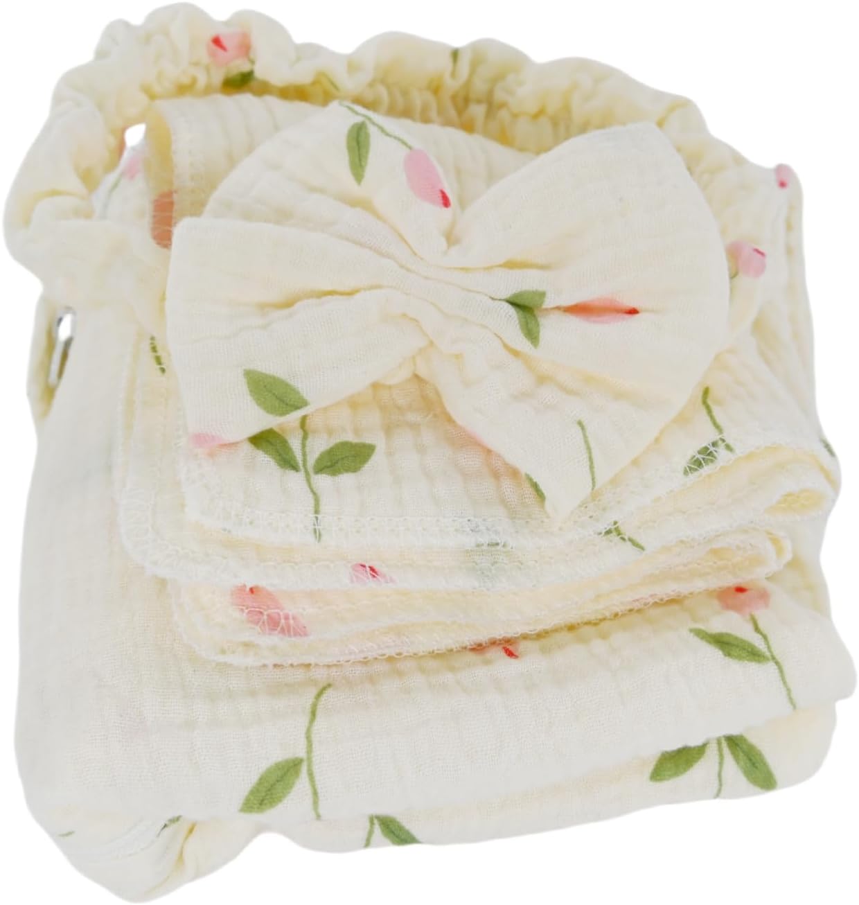 4 PCS Baby Girl Sleep Sack Set with Headband Burp Cloths