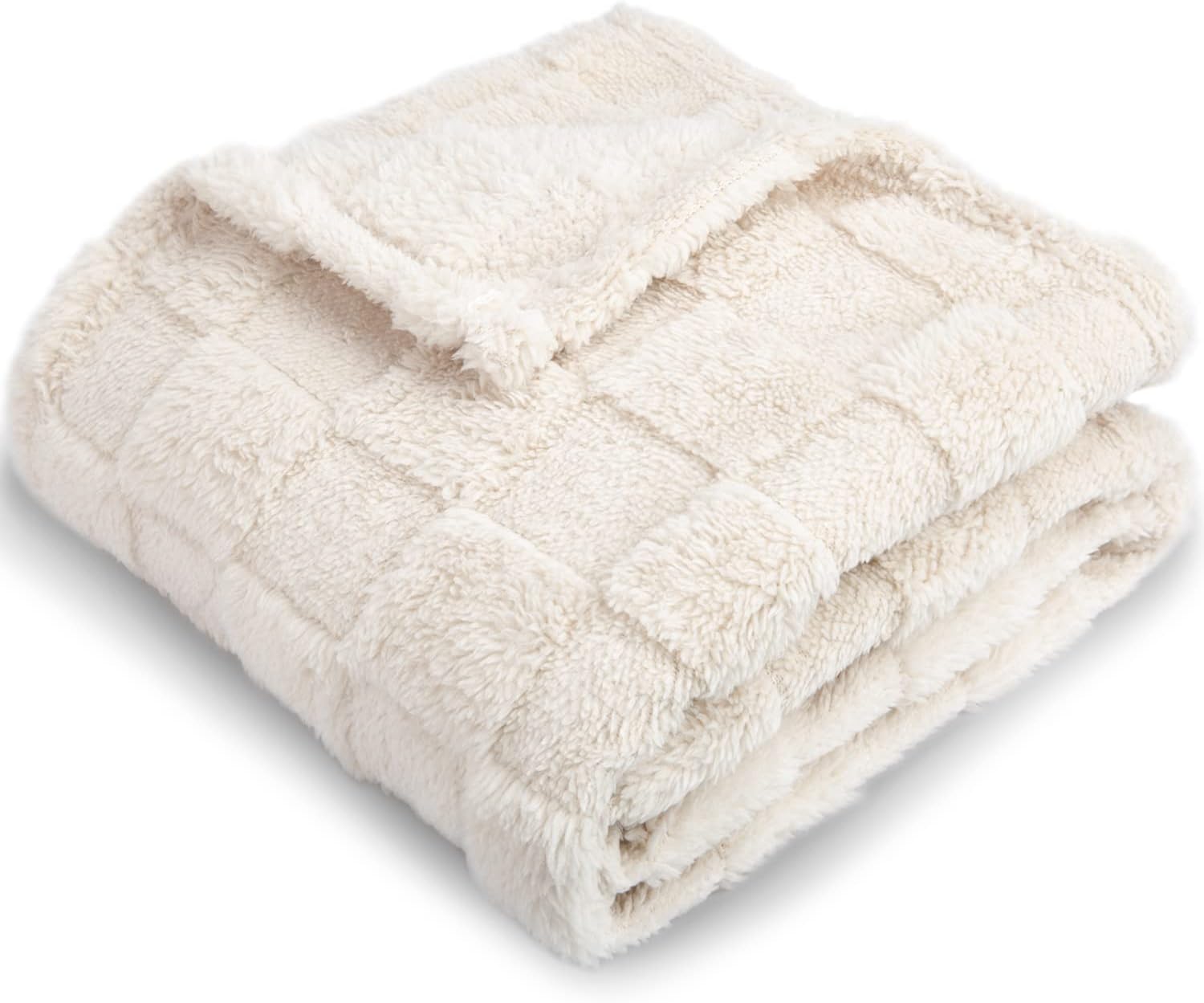HOMRITAR 3D Gingham Fleece Baby Blanket 30x40 Inches