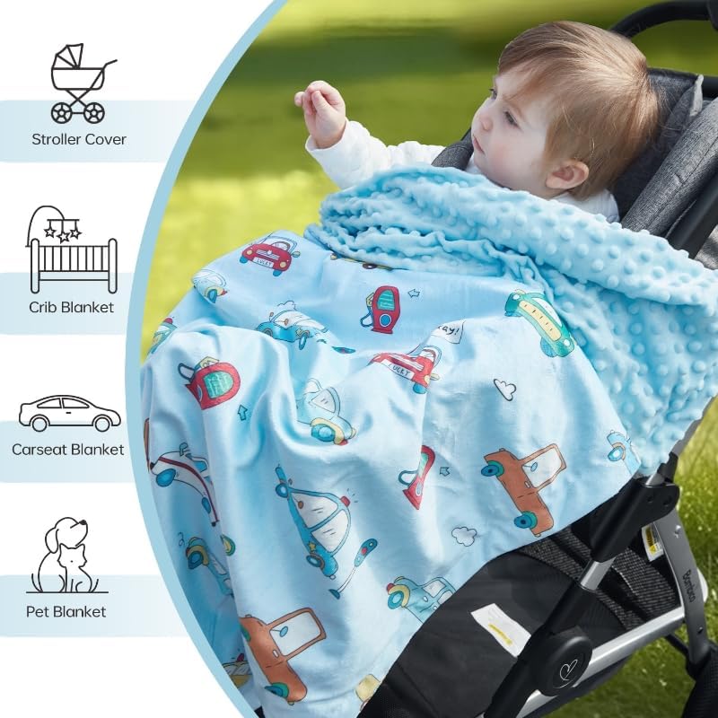 QSTEHEML Soft Double Layer Baby Blanket for Boys Girls