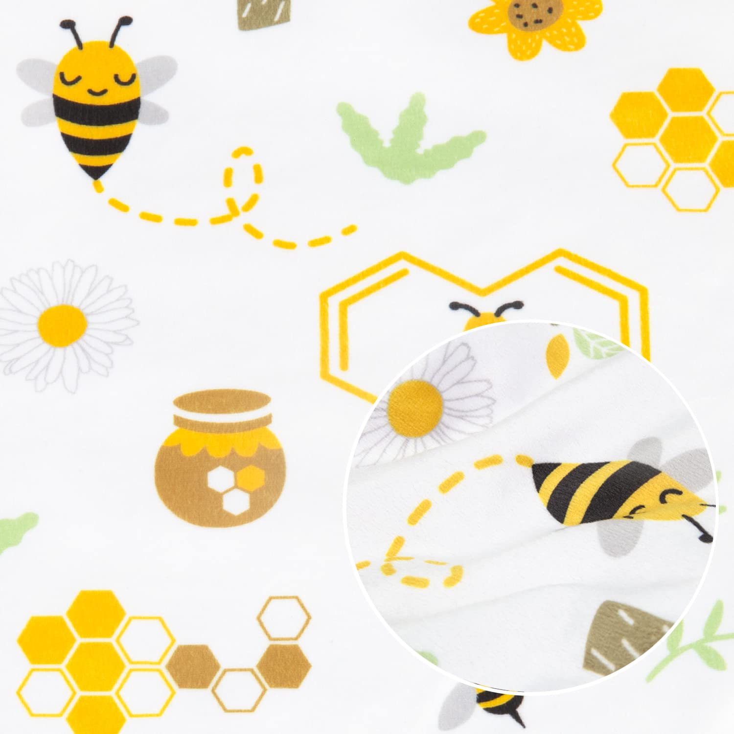 BORITAR Baby Lovey Blanket with Bee Design 14 Inch