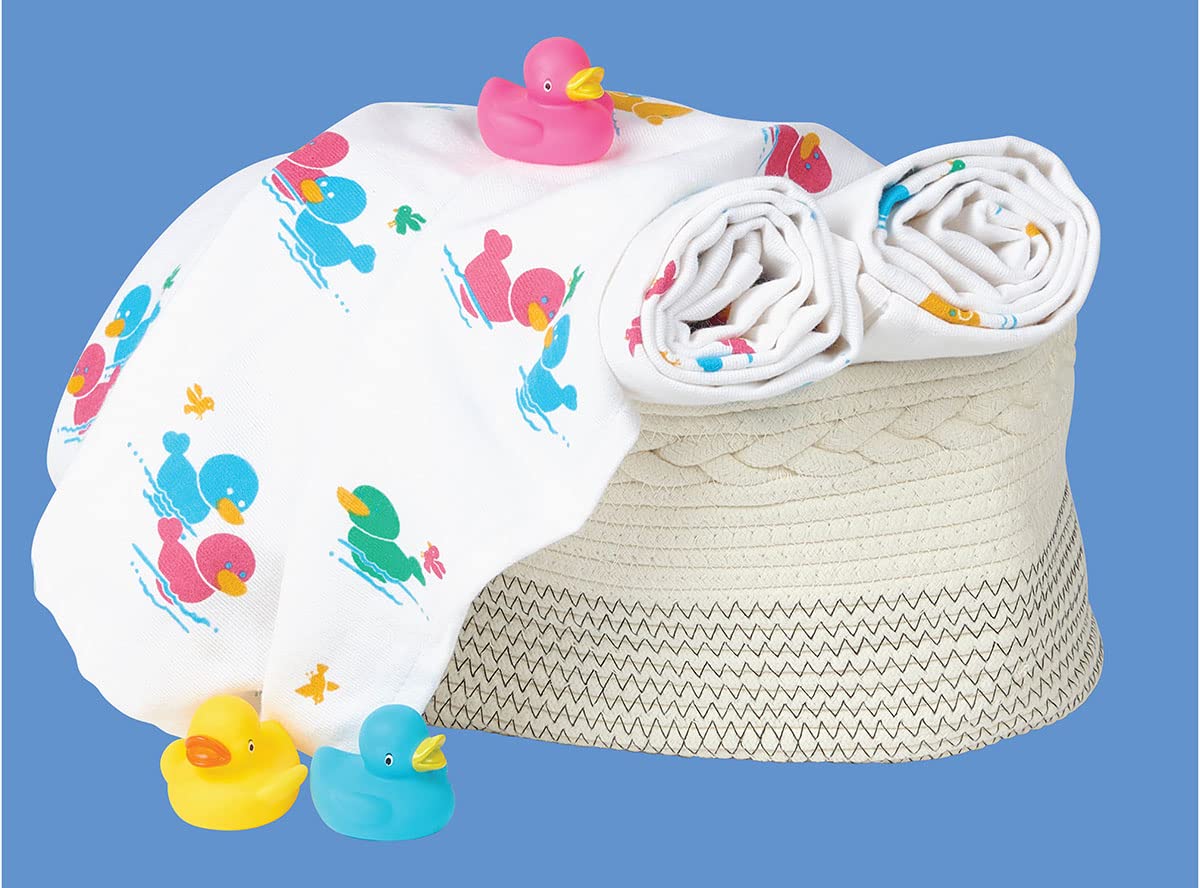 Medline Duck Print Baby Blanket - 36 x 40 Soft Durable
