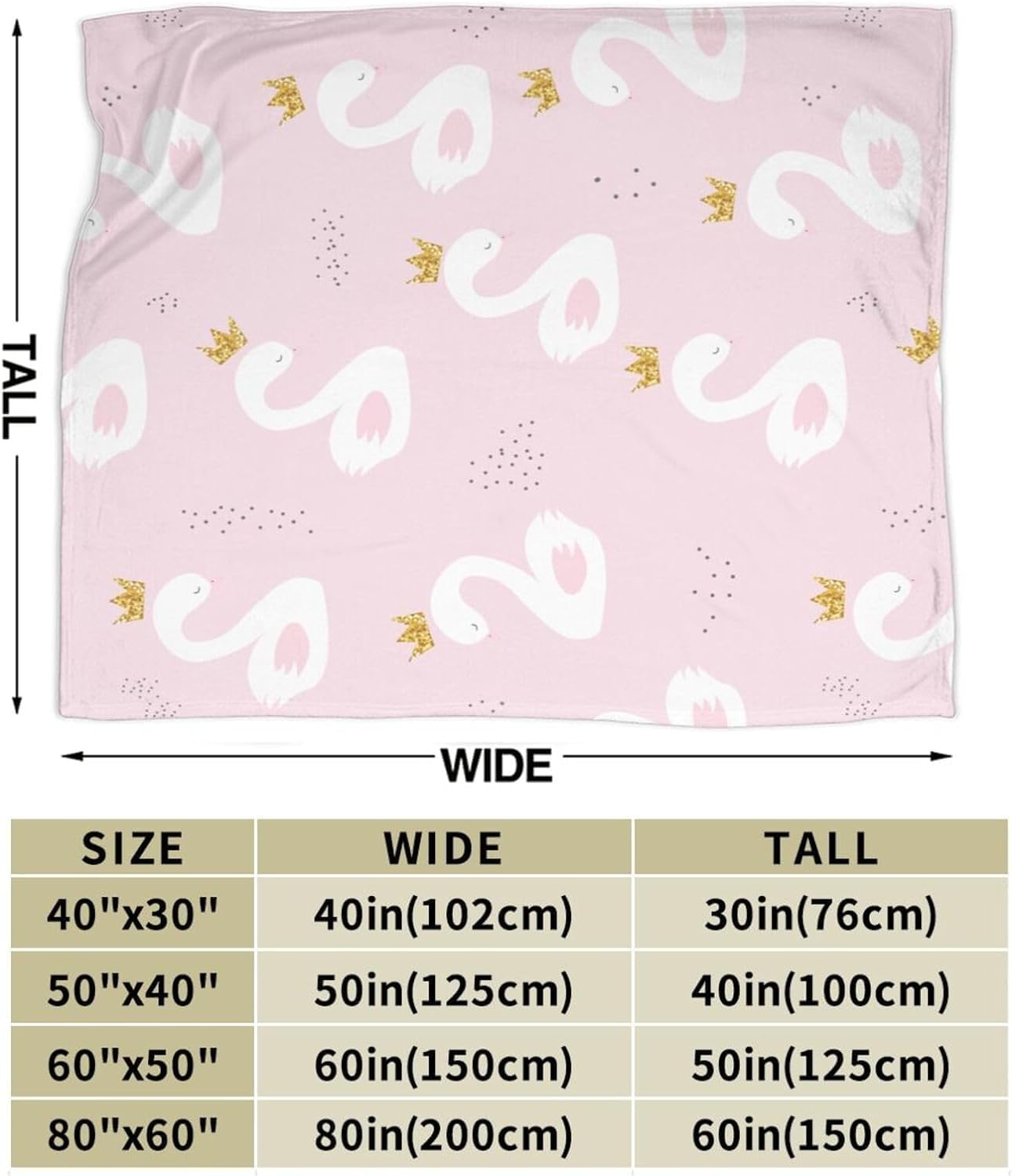 Duduho Swan Princess Baby Blanket 30x40 Inch Soft Plush