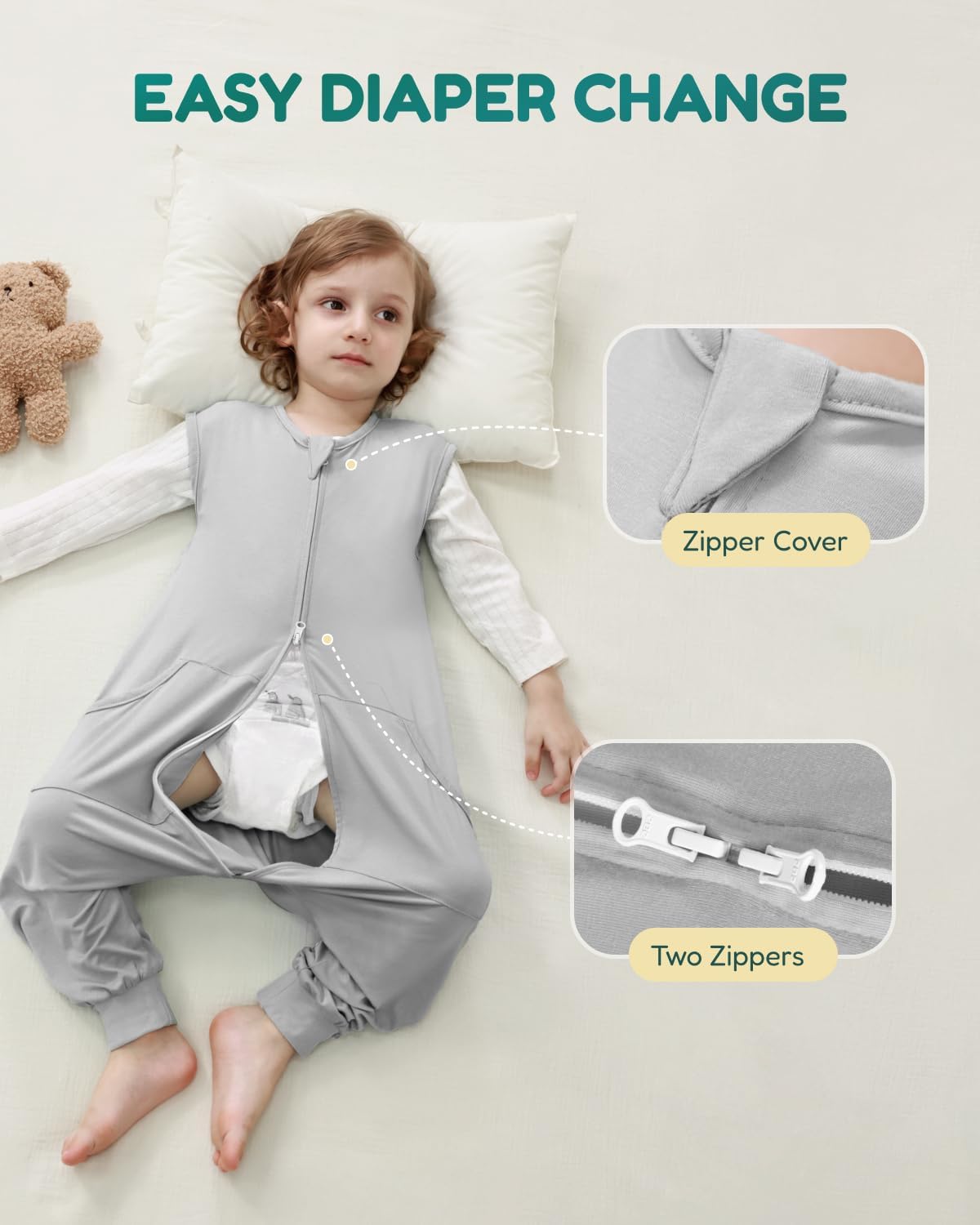 HOMEAL Toddler Sleep Sack with Feet 12M-7T