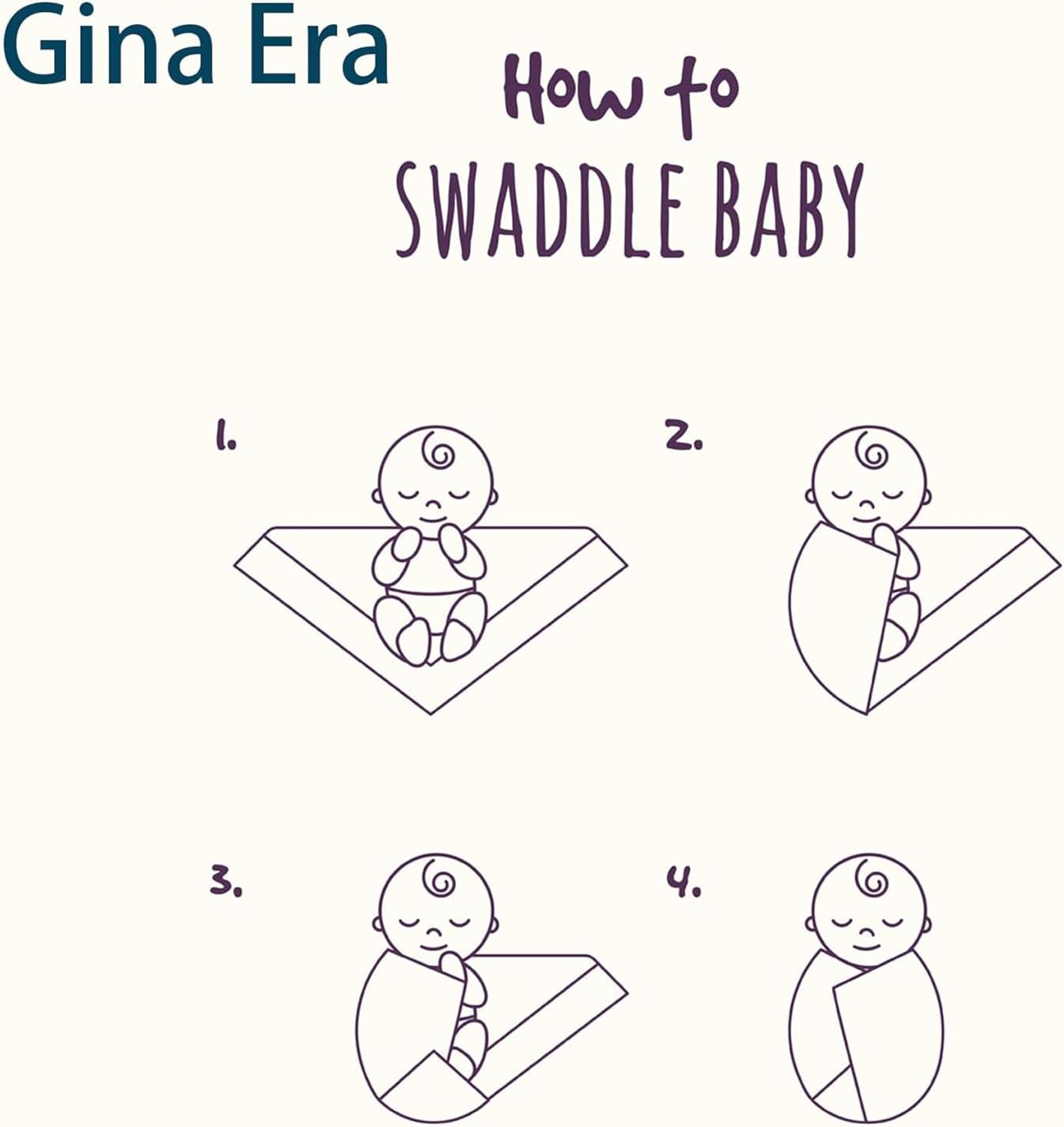 Gina Era 4 Pack Baby Flannel Receiving Blankets 30x30 Inches