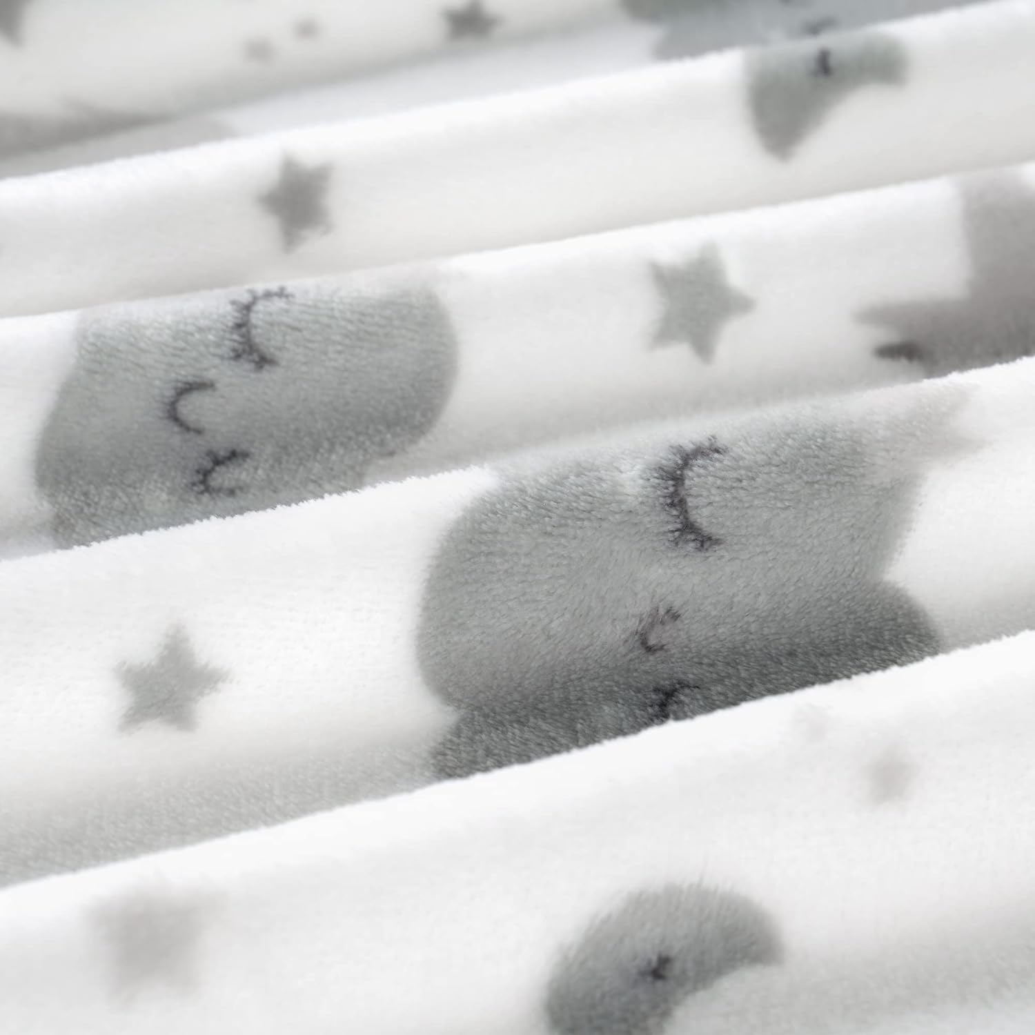 TILLYOU Toddler Flannel Blanket - 40x50 Inches Grey Cloud Elephant