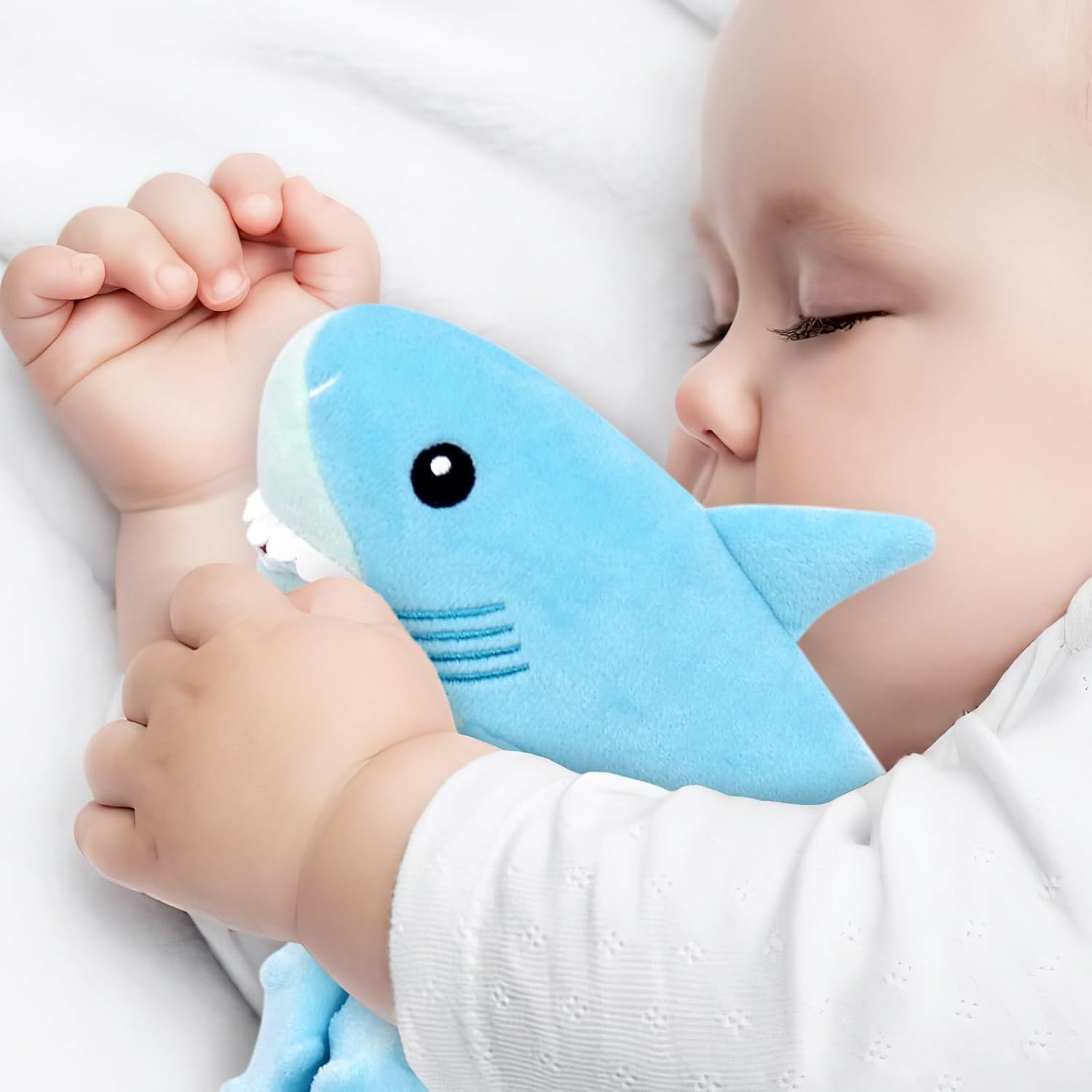Gicoherero Shark Blanket Soft Plush 15 Inch Baby Lovey