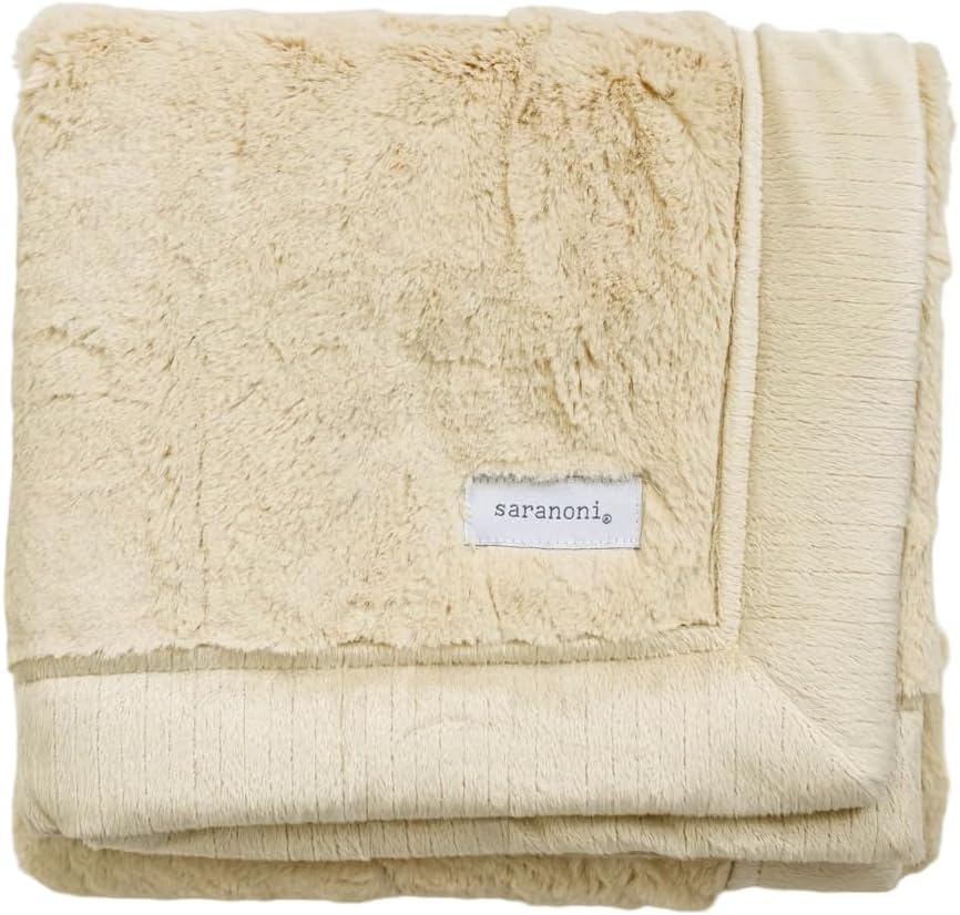 SARANONI Ivory Receiving Blanket 40 x 30 Super Soft Luxury