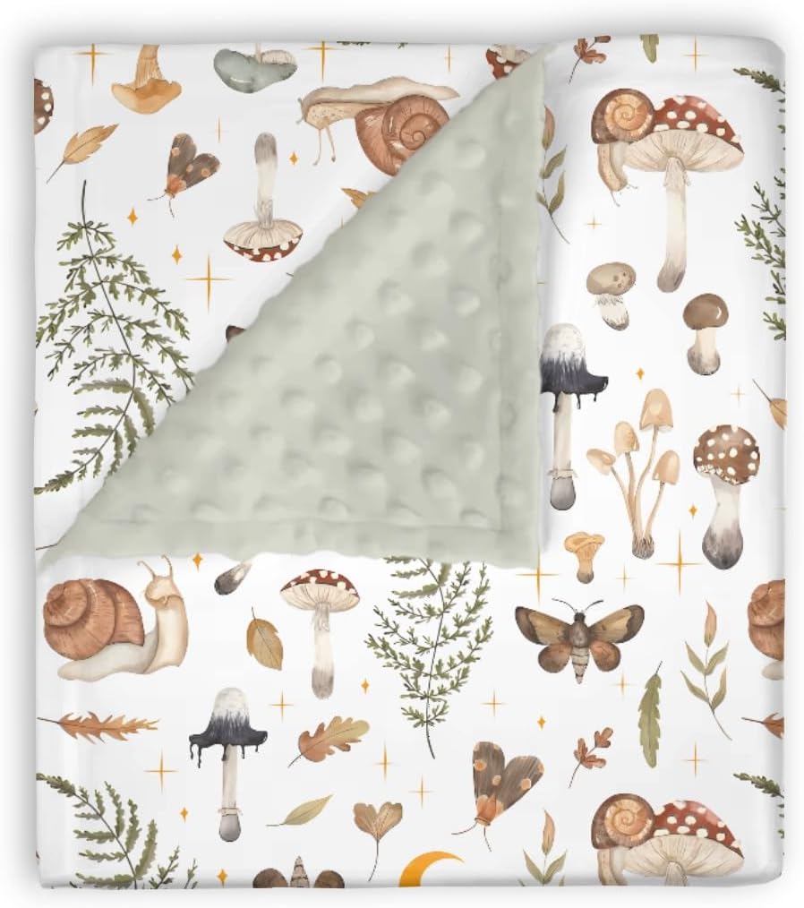 Mink Baby Blanket with Dotted Backing for Baby Shower