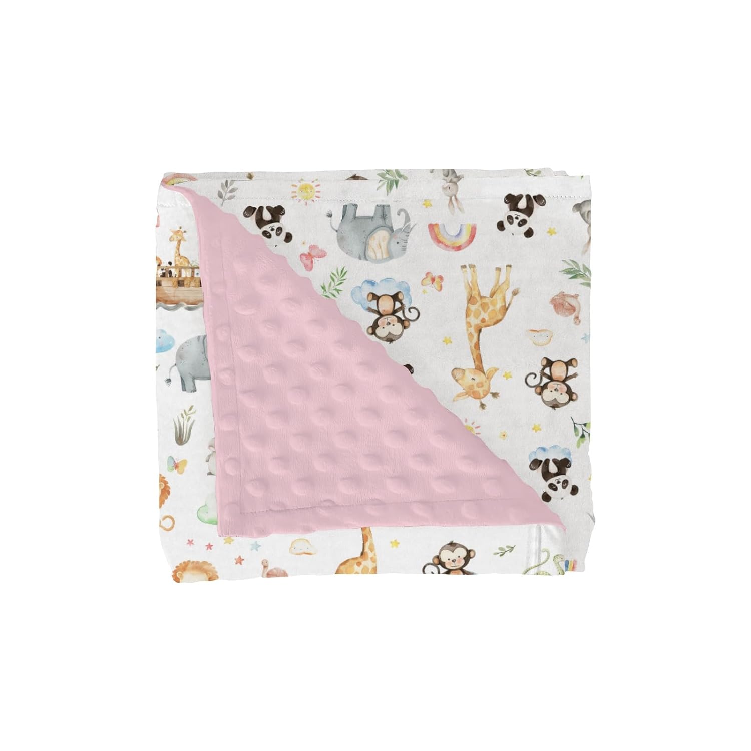 Rainbow Safari Animal Baby Blanket 30x40