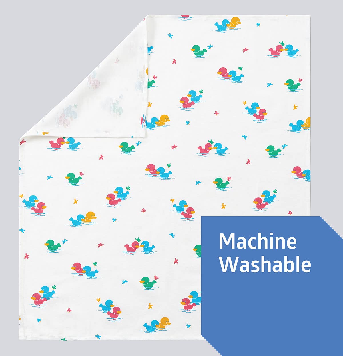 Medline Duck Print Baby Blanket - 36 x 40 Soft Durable