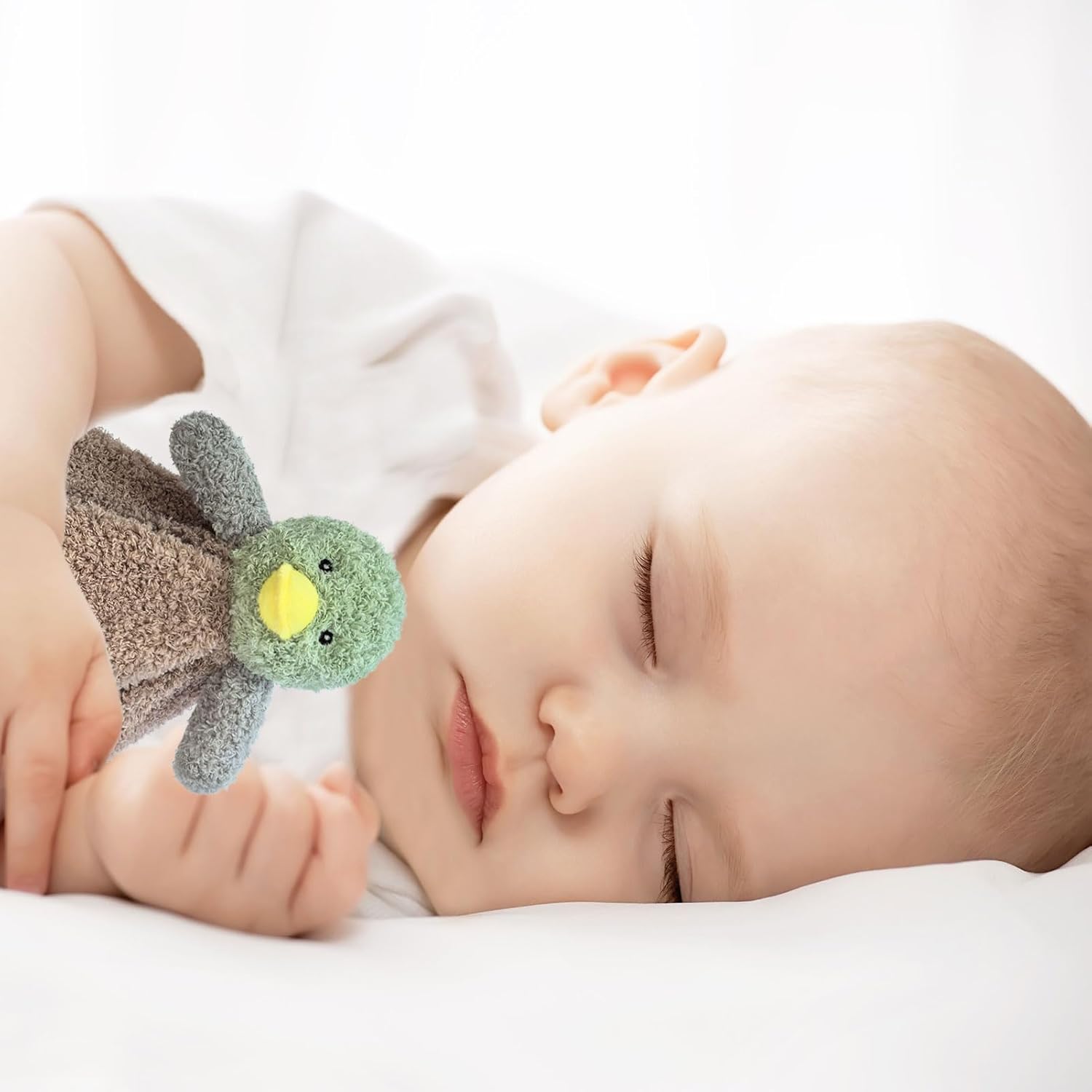 Doindute Baby Duck Security Blanket - 14 Inches Plush Green Stuffed Animal Lovey