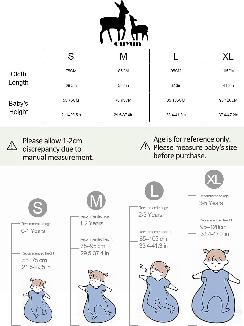 OuYun Organic Sleeping Bag with Detachable Sleeves