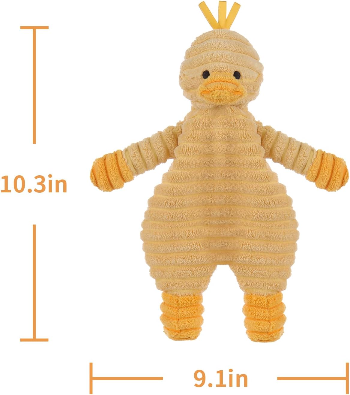 Apricot Lamb Corduroy Duck Lovey Security Blanket for Babies