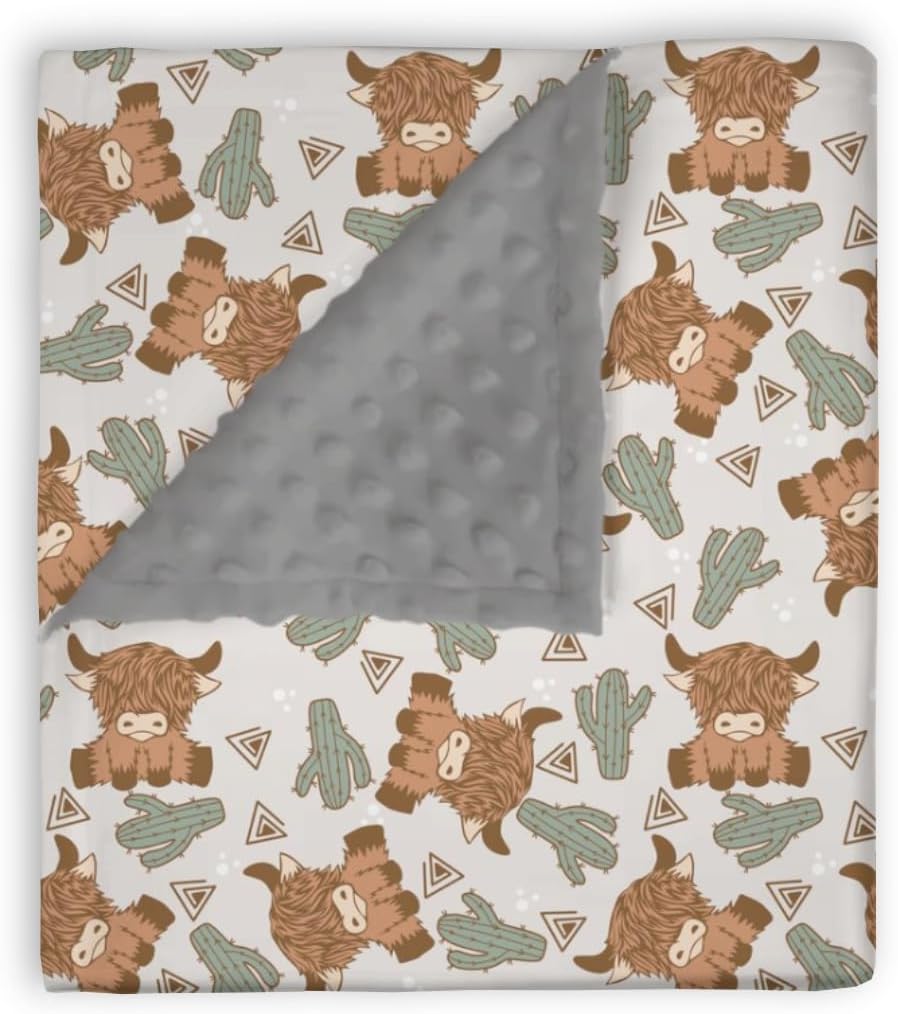 Mink Baby Blanket for Boys - Cactus Gray