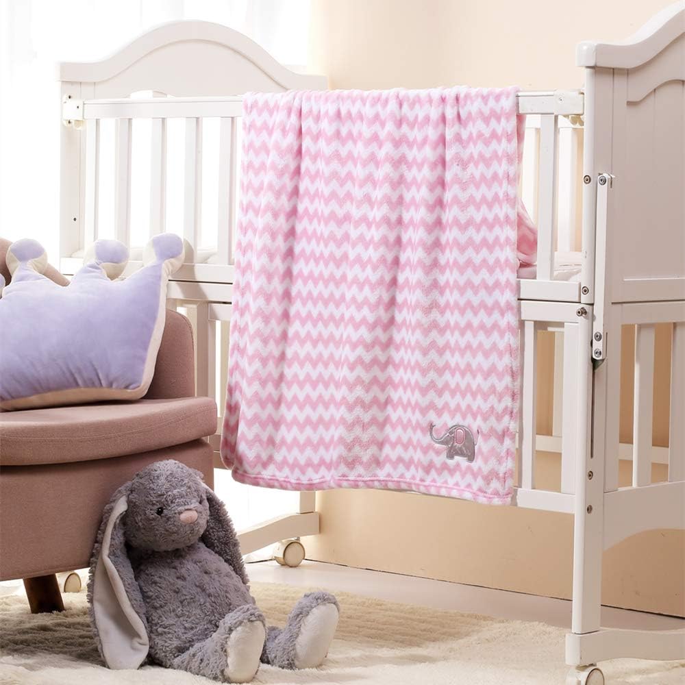 CREVENT 30X40 Pink Elephant Baby Blanket for Girls 1