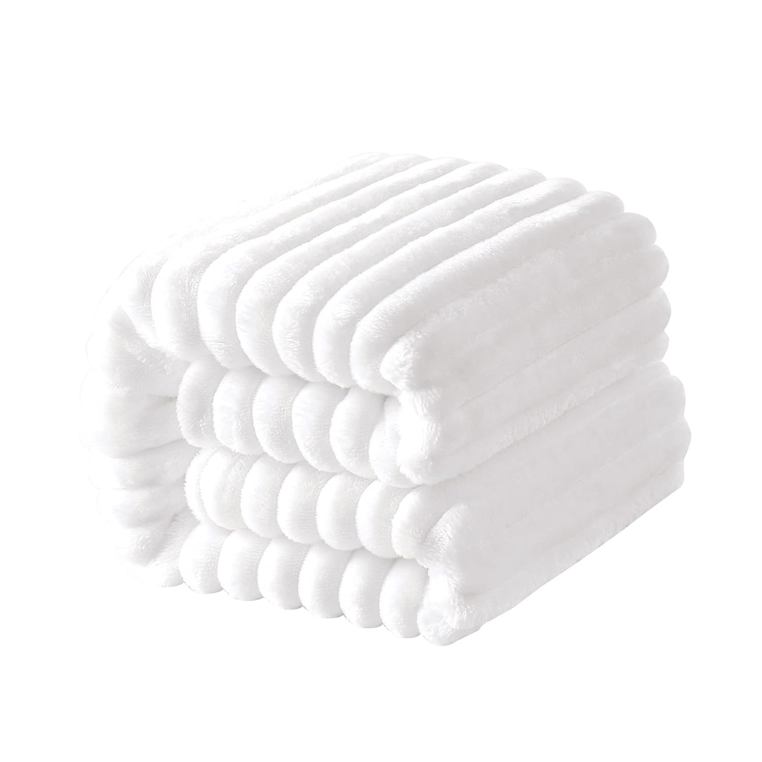 NTBAY Plush Flannel Baby Blanket 30x40 Inches Soft and Warm Striped Design