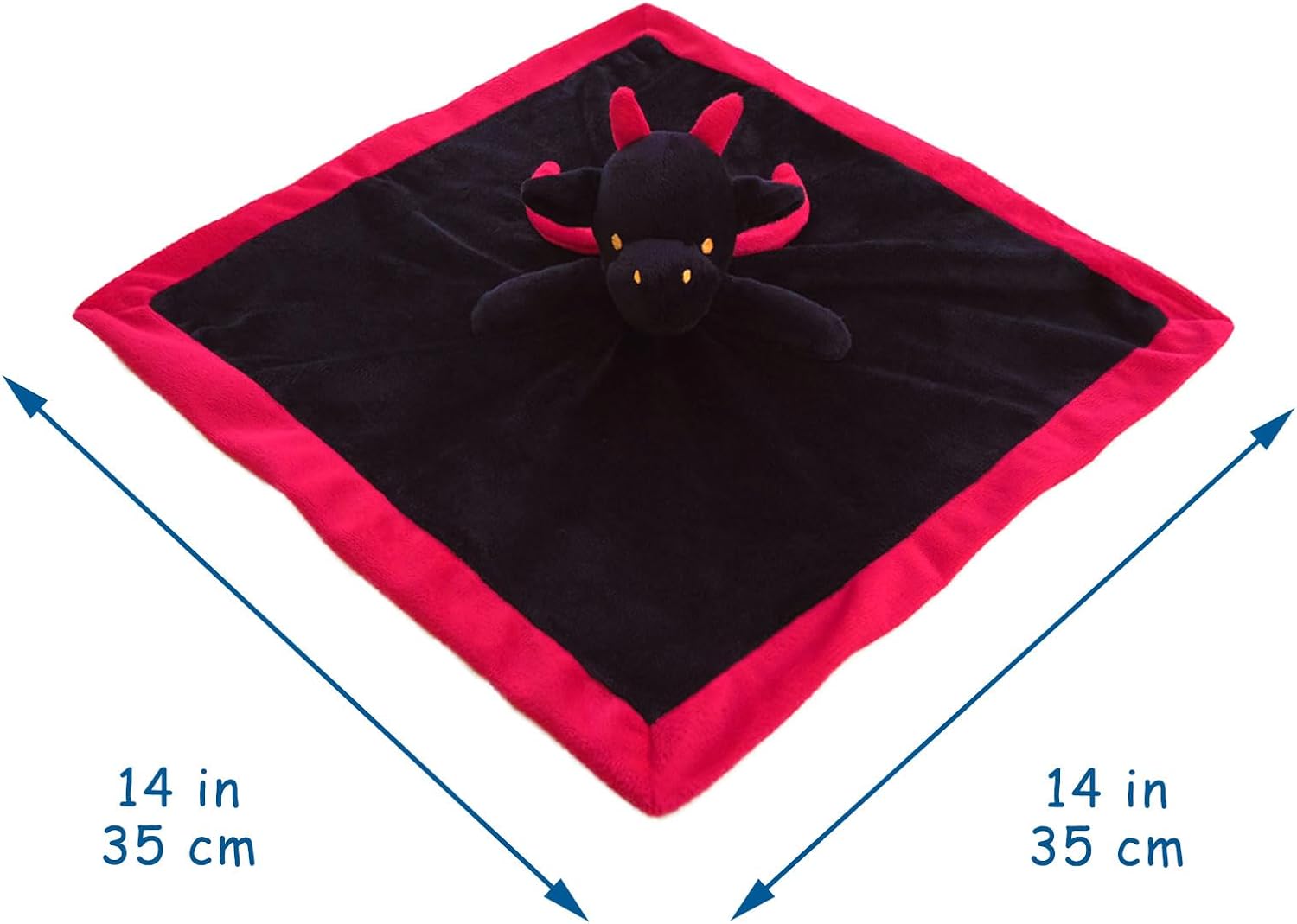 Baby Black Dragon Soft Stuffed Security Blanket 14 Inches
