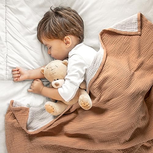 Lulu Moon Muslin Baby Blanket - 47x47 Caramel