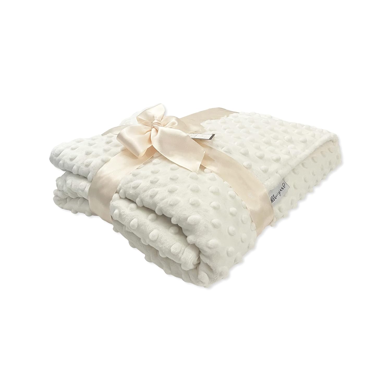 Ivory Minky Dot Crib Blanket for Baby Toddler 30x51