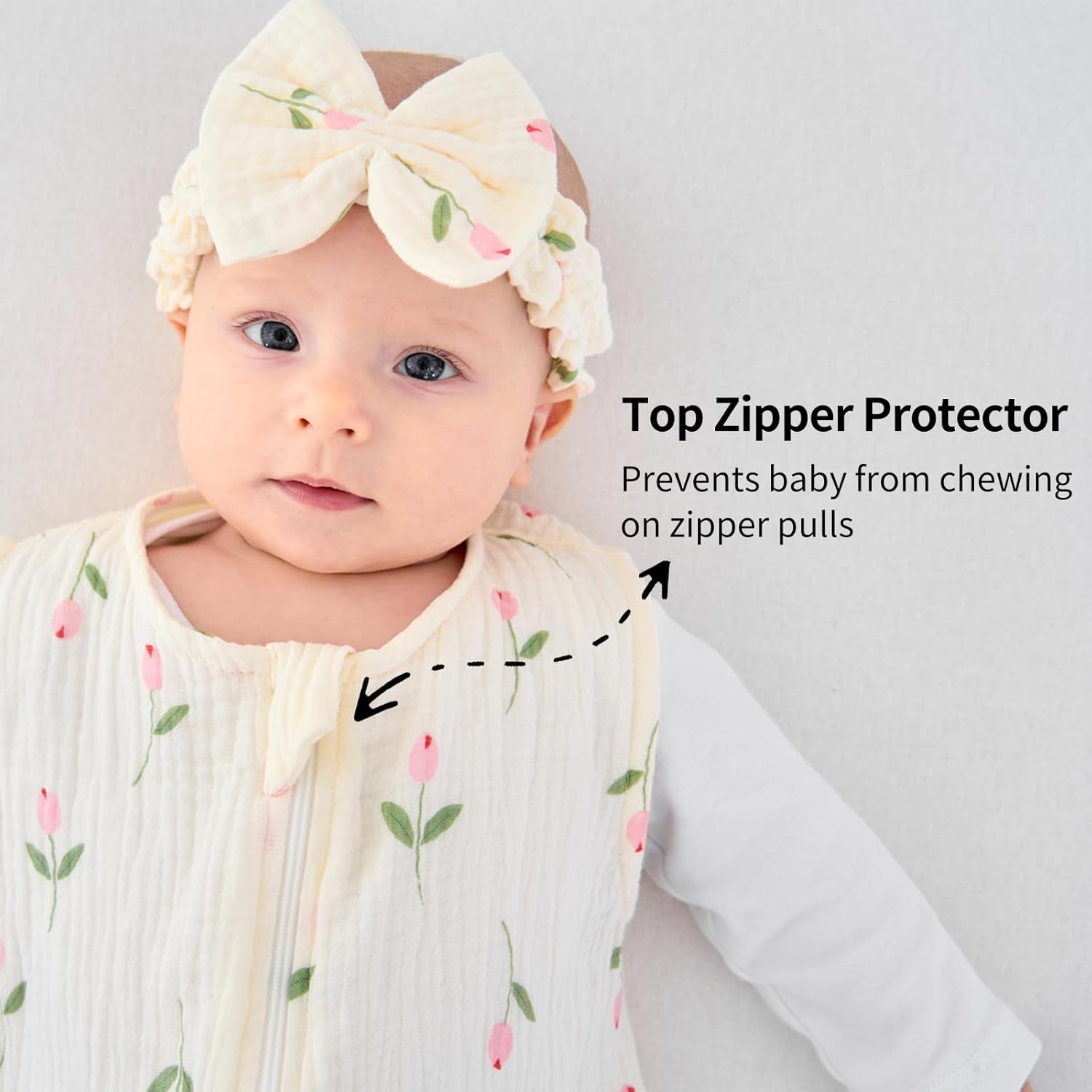 4 PCS Baby Girl Sleep Sack Set with Headband Burp Cloths