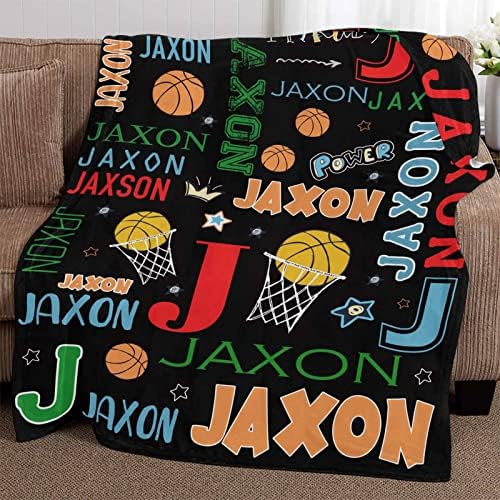 YESCUSTOM Personalized Basketball Throw Blanket for Kids