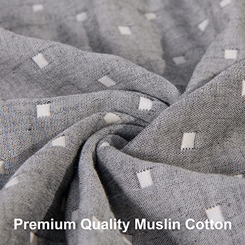 NTBAY 3 Layer Toddler Blanket Grey Dot Design