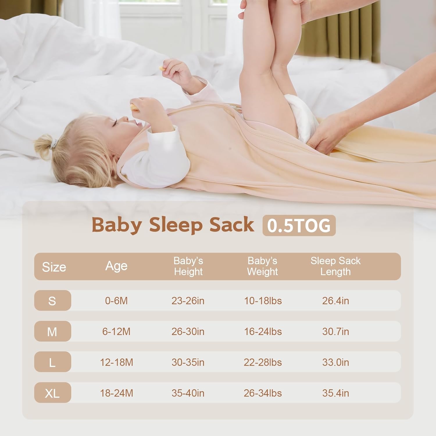 Wrrernsin 0-6 Months Sleep Sack 3 Pack 2-Way Zipper Cotton