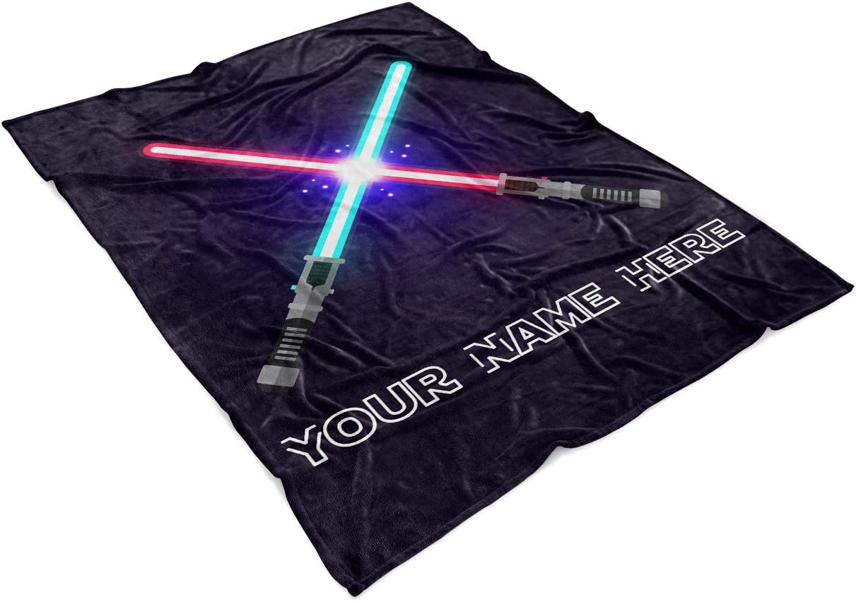 Personalized Lightsaber Fleece Blanket - Baby 30x40