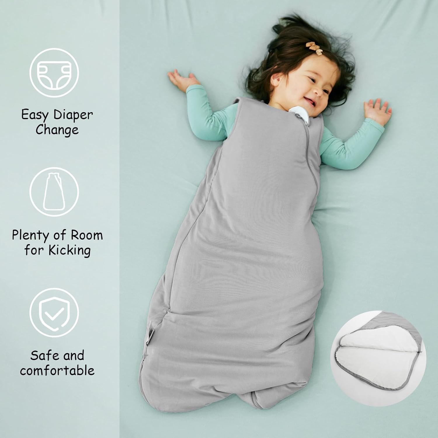 EasyFi Supersoft Bamboo Rayon Sleep Sack 2 Pack for 0-6 Months