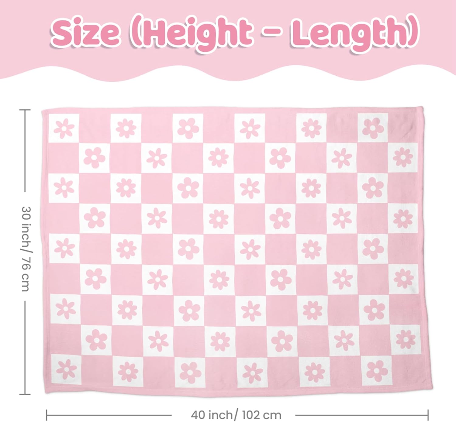 Daisy Minky Baby Blanket 30x40 Inches for Girls