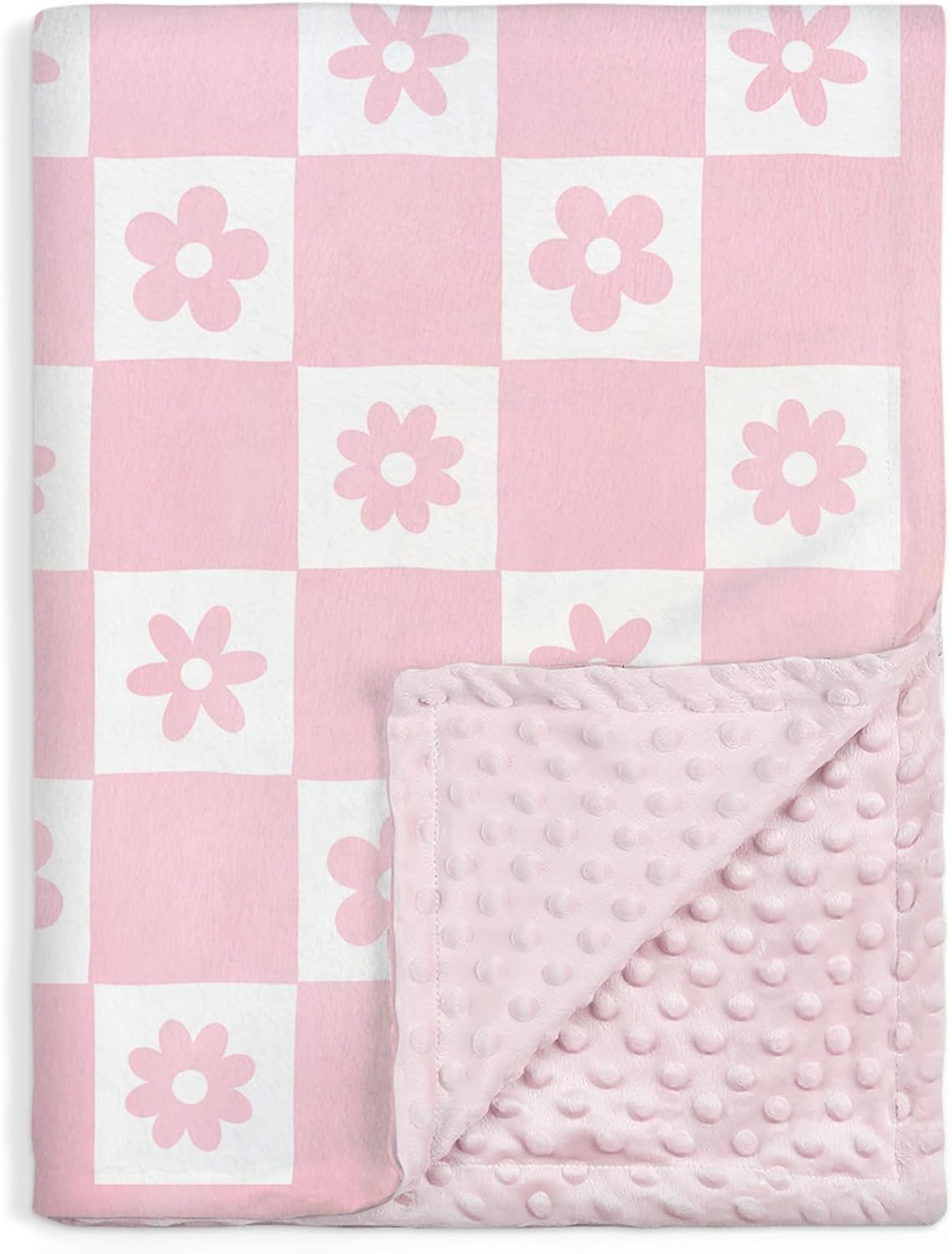 Daisy Minky Baby Blanket 30x40 Inches for Girls