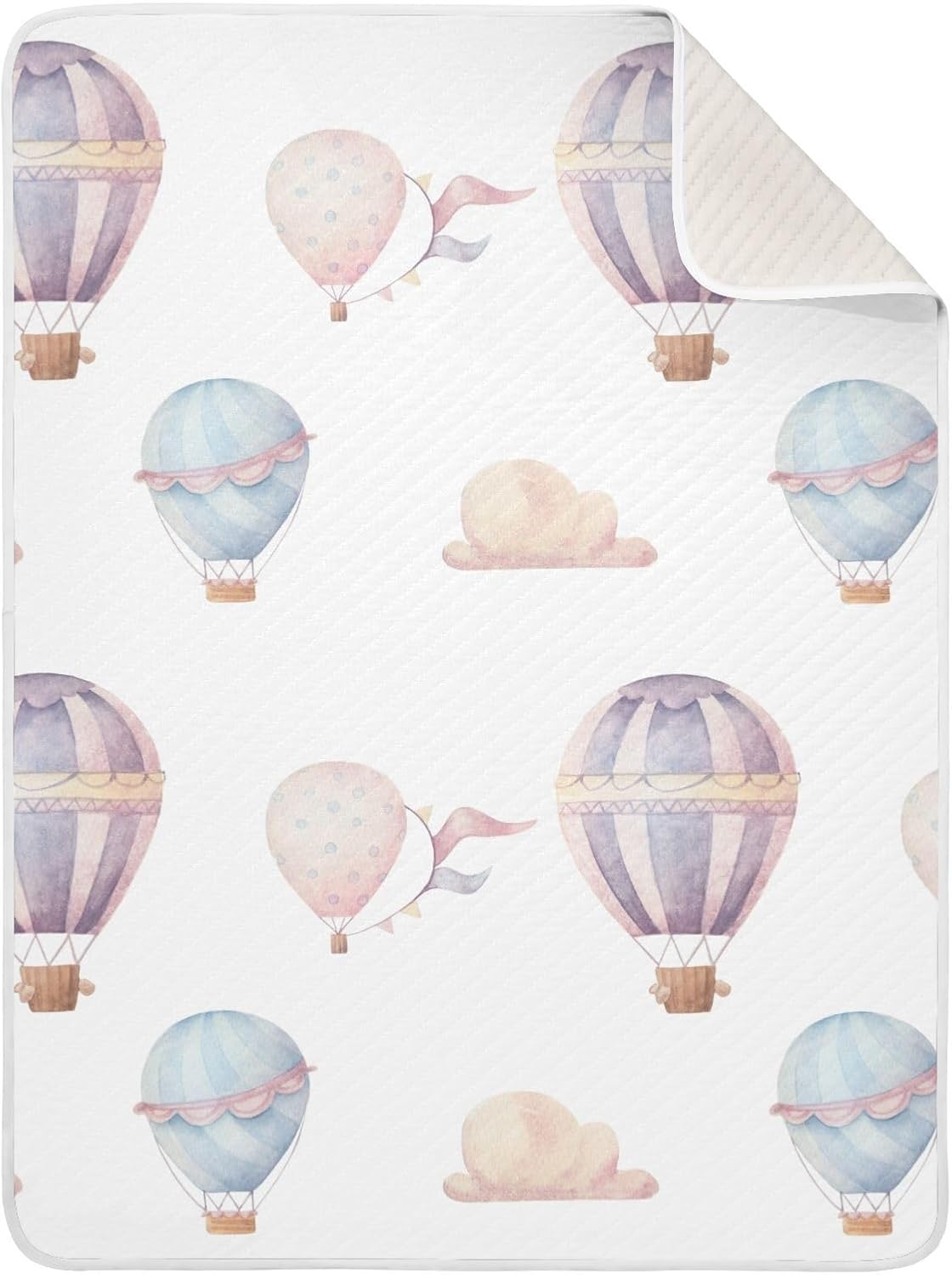 WELLDAY Baby Blanket - Hot Air Balloon Pattern Soft Breathable 30x40 Inch