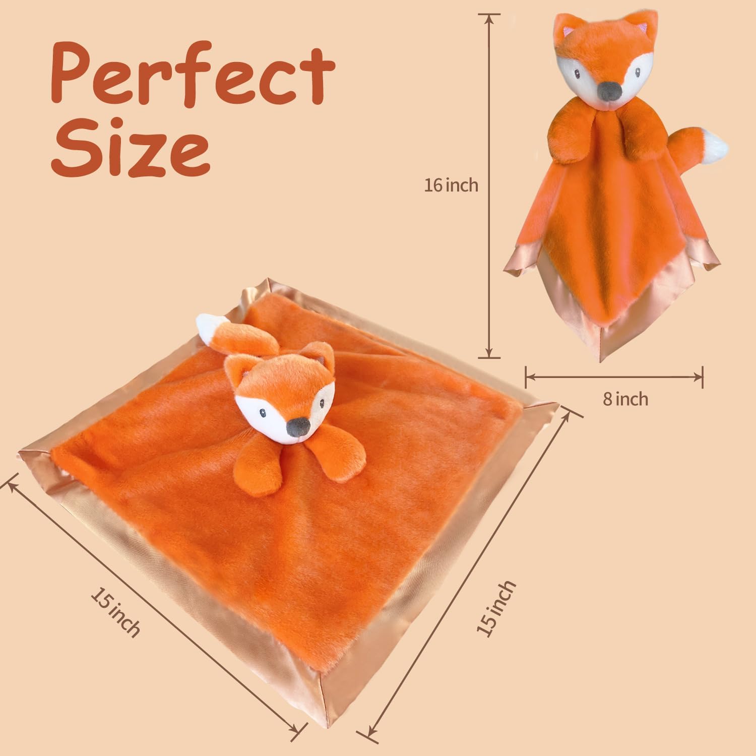 Babycolor Fox Baby Security Blanket Lovey 15