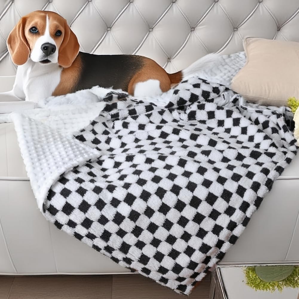 FIGEPO Soft Checkered Baby Blanket 30x40